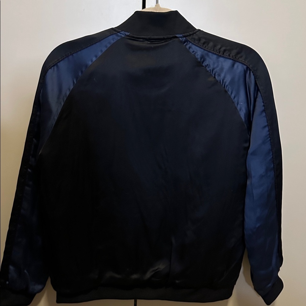 Ragdoll Black and Navy Silk Bomber Jacket Size Small - Picture 7 of 9